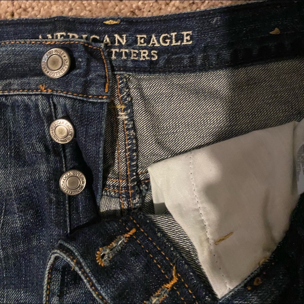 American eagle button up denim shorts